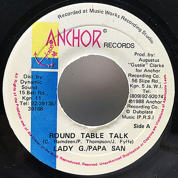 レコードメイン画像：【TWICE MY AGE, Riddim & PINK PANTHER】7'' JAオリジナル LADY G. & PAPA SAN Round Table Talk ('88 Anchor) 男女ディージェイの掛合い