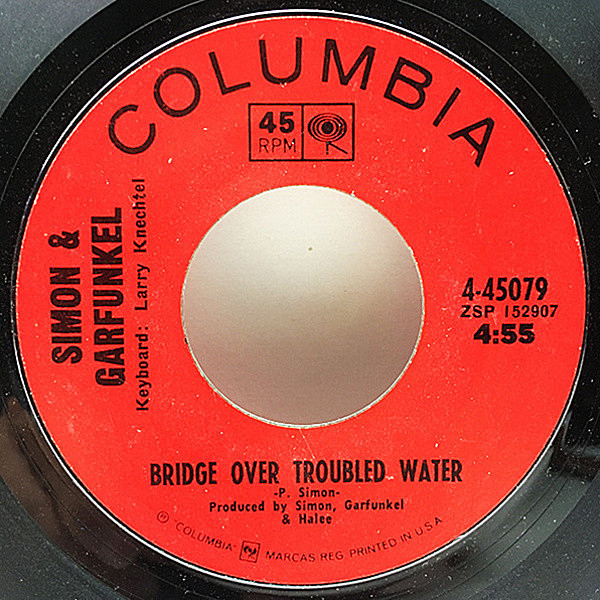 レコードメイン画像：7インチ 初版 赤ラベル USオリジナル SIMON and GARFUNKEL Bridge Over Troubled Water 明日に架ける橋 ('68 Columbia) 45RPM. 米シングル