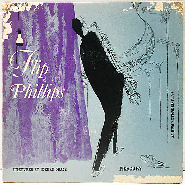 レコードメイン画像：珍品 4曲入り Ep 原盤 USオリジナル FLIP PHILLIPS QUARTET (Mercury EP-120) 45回転 ジャケット付き 7インチ Hank Jones, Ray Brown
