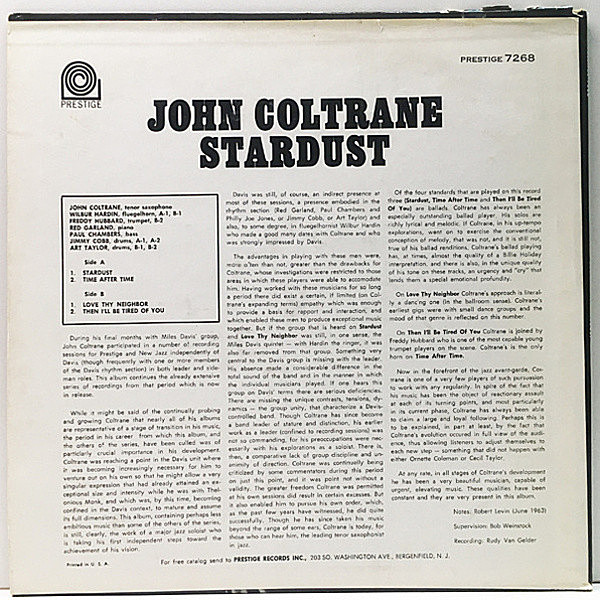 John Coltrane　スターダスト　帯付き JOHN COLTRANE / Stardust (LP) / Prestige | WAXPEND RECORDS