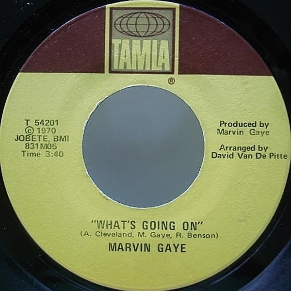 レコードメイン画像：極美盤!! 7インチ USオリジナル MARVIN GAYE What's Going On ('70 Tamla) 45 RPM. ニューソウル 永遠のマスター・ピース