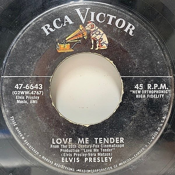 レコードメイン画像：レア EP 7インチ 原盤 USオリジナル ELVIS PRESLEY Love Me Tender ('56 RCA) エルヴィス・プレスリー／ラヴ・ミー・テンダー 45RPM.