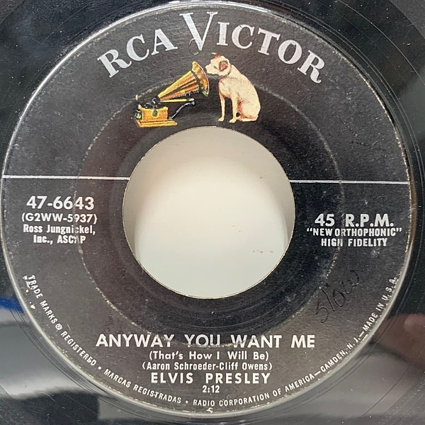 ELVIS PRESLEY / Love Me Tender / Anyway You Want Me (7) / RCA