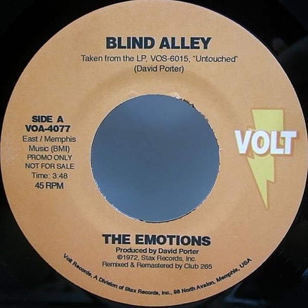 レコードメイン画像：レア (Unofficial) プロモ・オンリー 7 ロング・ドラムブレイク／インスト仕様 EMOTIONS Blind Alley 極少プレス 45 RPM