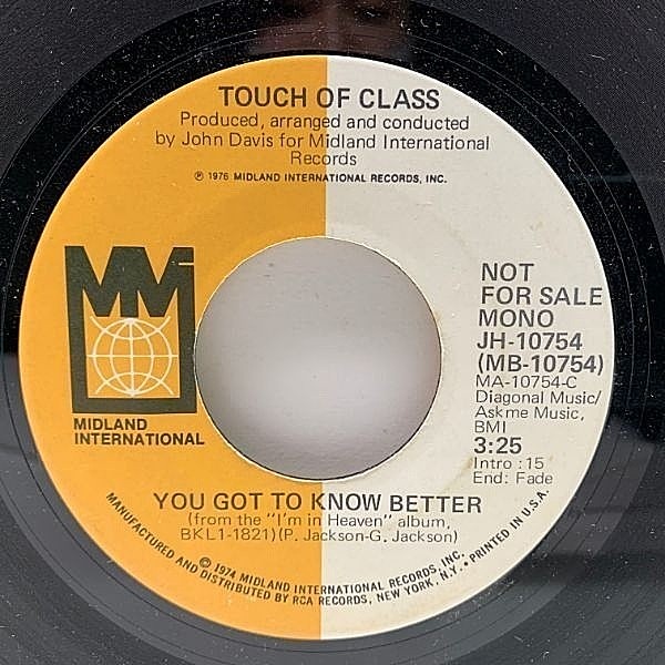 レコードメイン画像：【JOHN DAVIS prod. 至福のフィリー・ソウル】w./MONO プロモオンリー TOUCH OF CLASS You Got To Know Better 試聴 DIGGIN ICE 99 ネタ