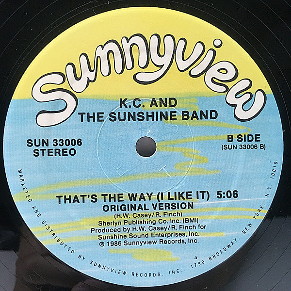レコードメイン画像：【ブレイク入りの'86年New Version！】12'' USオリジナル KC & THE SUNSHINE BAND That's The Way (I Like It) Rick Finch Remix