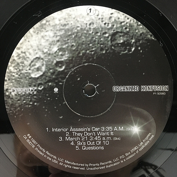 Organized Konfusion LP【90'S Hiphop 黄金期】 Organized Konfusion Organized Konfusion US vinyl LP album