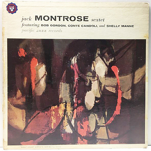 レコードメイン画像：初版 FLAT 赤盤 US 完全オリジナル JACK MONTROSE SEXTET ('55 Pacific Jazz PJ-1208) Bob Gordon, Conte Candoli ほか