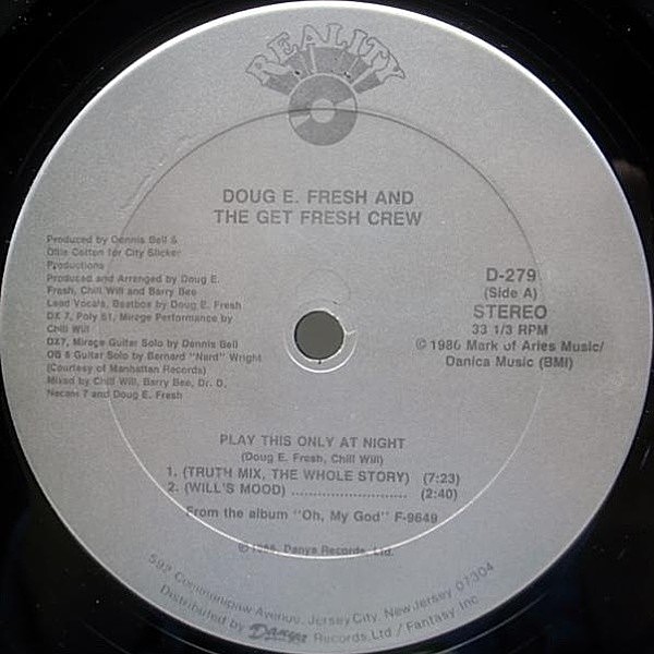 レコードメイン画像：'86 USオリジ Doug E. Fresh And The.. Play This Only At Night