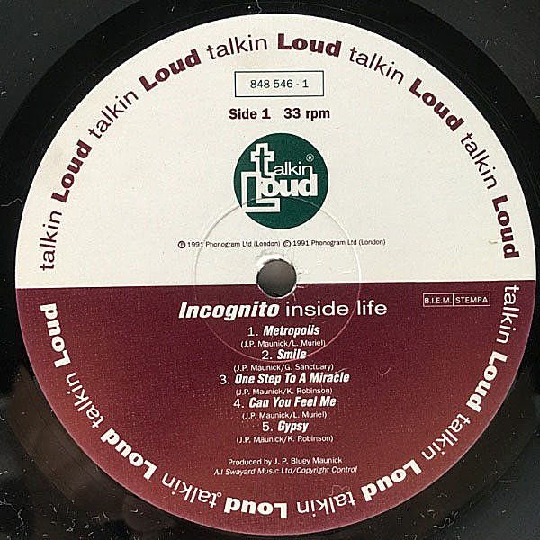 INCOGNITO / Inside Life (LP) / Talkin' Loud | WAXPEND RECORDS