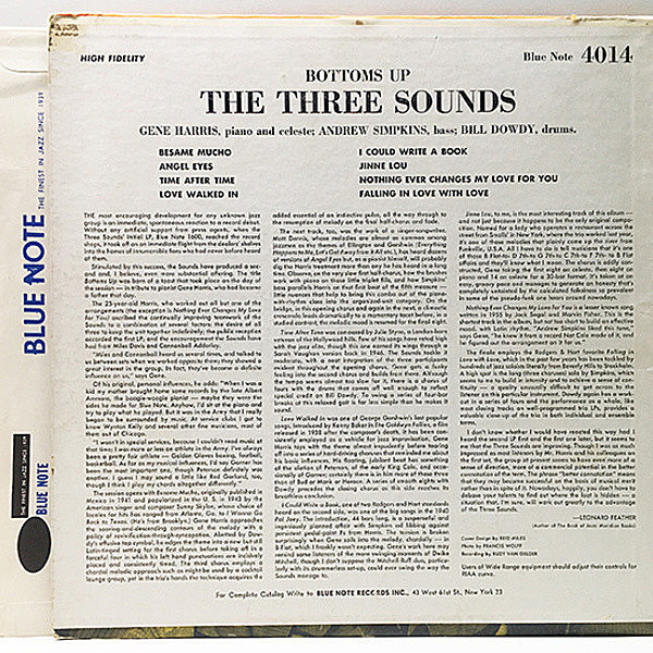 THREE SOUNDS / Bottoms Up! (LP) / Blue Note | WAXPEND RECORDS