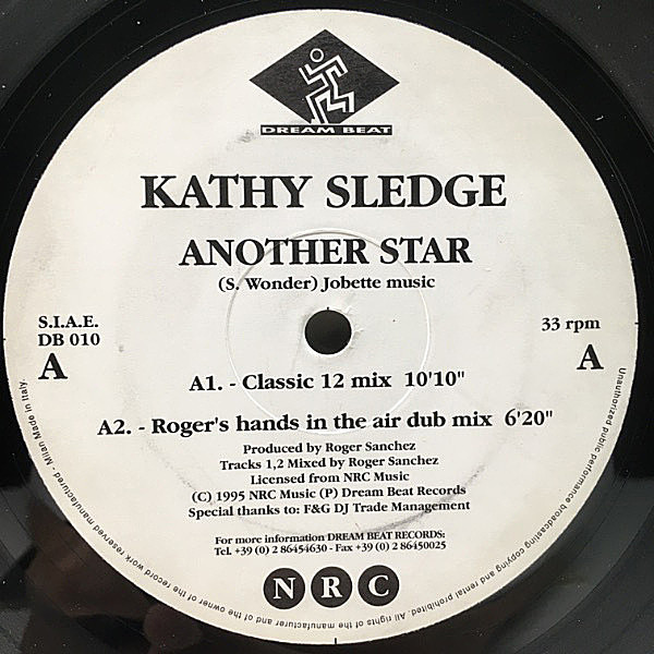 レコードメイン画像：【STEVIE WONDER名曲 Another Star カヴァー】伊 12'' 2枚組 KATHY SLEDGE ('95 Dream Beat DB 010) Roger Sanchez プロデュース