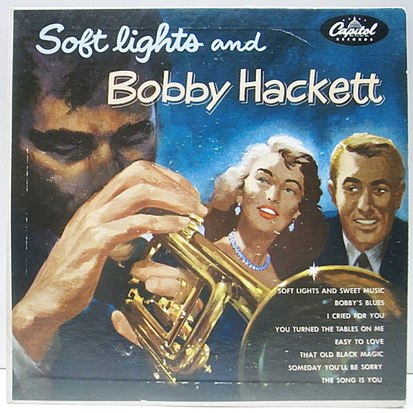 レコードメイン画像：寛ぎのメロウ・ホーン!! 10 原盤 FLAT オリジナル BOBBY HACKETT Soft Lights And ～ ('54 Capitol H-458) MONO リング・ターコイズ 深溝
