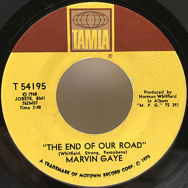 レコードメイン画像：美盤!! 7'' USオリジナル MARVIN GAYE The End Of Our Road / Me And My Lonely Room ('70 Tamla) キャリア初期の傑作 ノーザン・ソウル