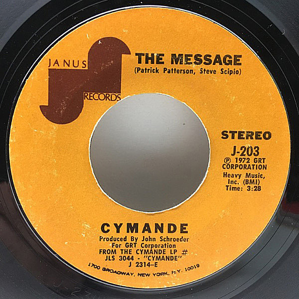 レコードメイン画像：【アフロ／レアグルーヴ・クラシック】7'' USオリジナル CYMANDE The Message / Zion I ('72 Janus) 米 Soul Afro Funk 45's STERLING刻印