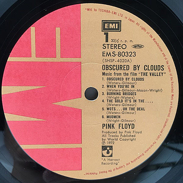 美品UKオリジナル初回盤ピンクフロイド『Obscured by Clouds』 Amazon.co.jp: 【輸入盤】Obscured By Clouds