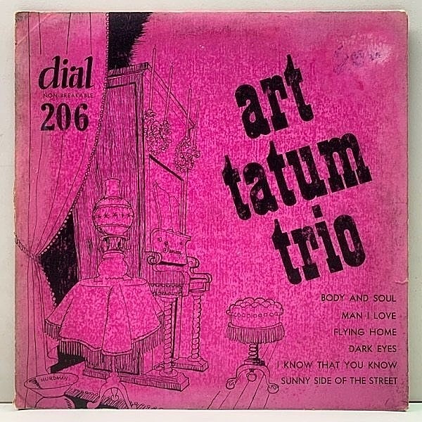 レコードメイン画像：米 Dial オリジナル FLAT 深溝 MONO 耳(Ear=Plastylite) ART TATUM TRIO w/ Tiny Grimes, Slam Stewart プレーンバック 10インチ