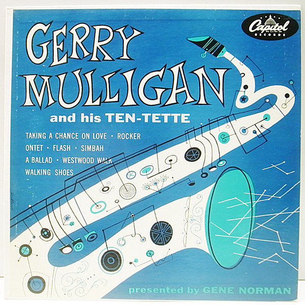 レコードメイン画像：レアな美品!! 10 FLAT 初回リング・パープル オリジナル GERRY MULLIGAN And His Ten-Tette ('53 Capitol H 439) Chet Baker, Bud Shank