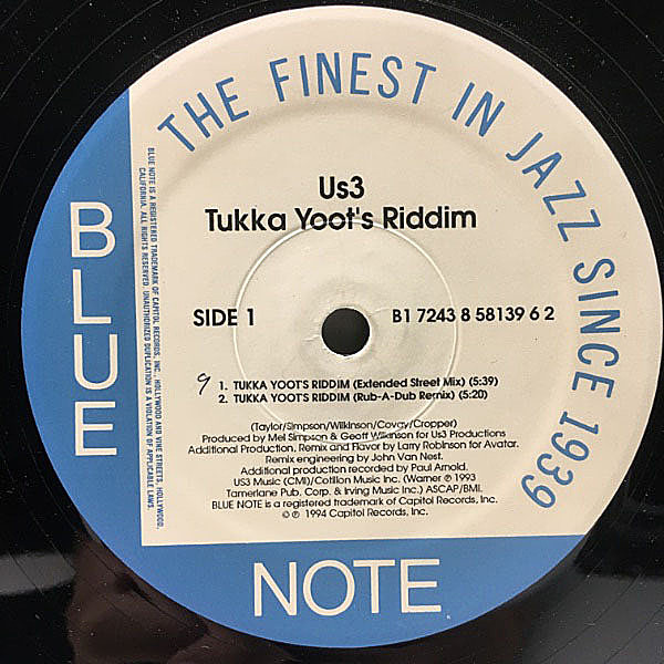 レコードメイン画像：【GRANT GREEN／Sookie Sookie ネタ】12'' USオリジナル US3 Tukka Yoot's Riddim ('94 Blue Note) Acid Jazz, Hip Hop