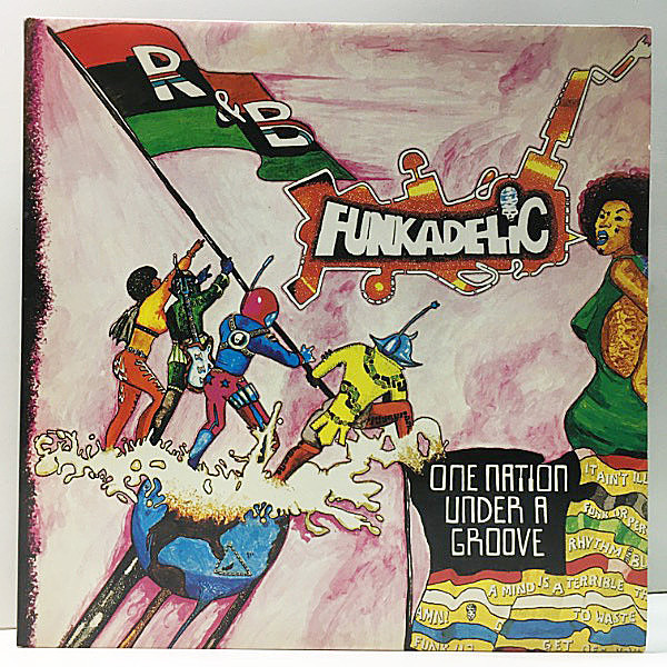 レコードメイン画像：美品 (1Lp + 12'') 2枚組 GF見開き UKプレス FUNKADELIC One Nation Under A Groove ファンカデリック／この世はまったくグルーヴィ