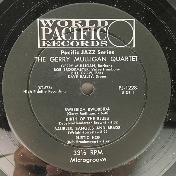 GERRY MULLIGAN / Gerry Mulligan Quartet - Recorded In Boston