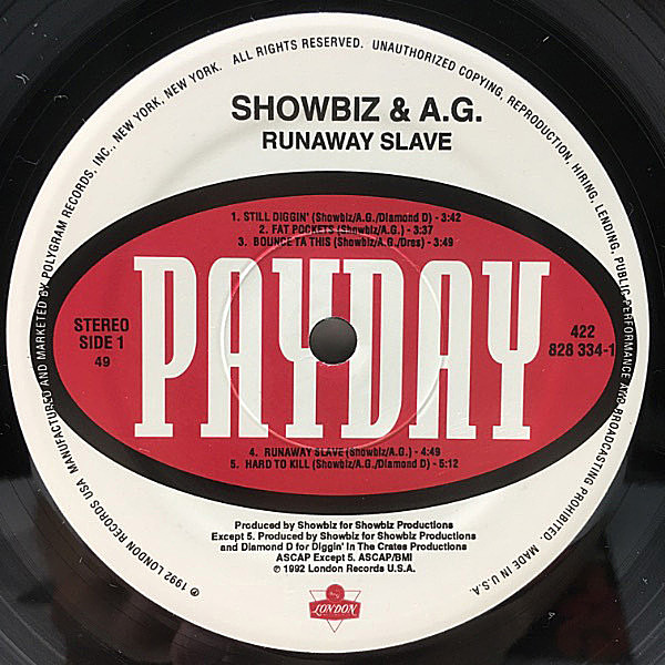 SHOWBIZ & A.G. / Runaway Slave (LP) / Payday | WAXPEND RECORDS