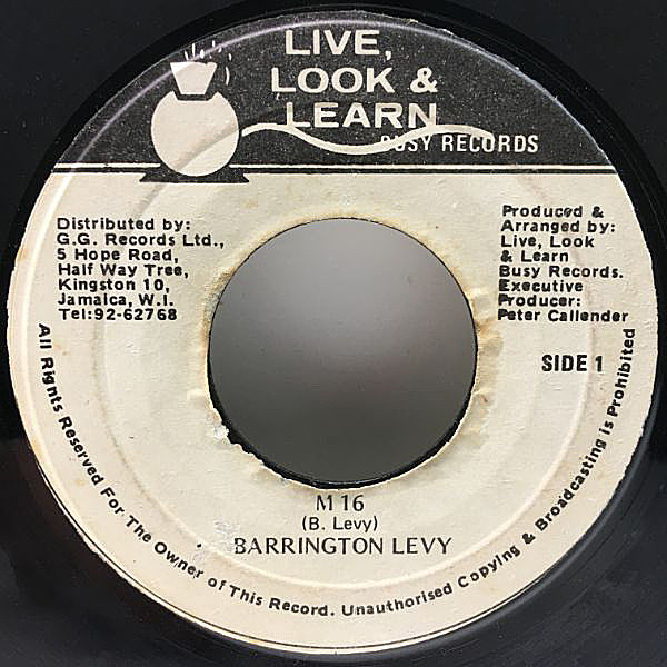 レコードメイン画像：レア!! Early 80's キラー 珍盤 BARRINGTON LEVY M 16 (Live, Look & Learn) JAMAICA オリジナル 7 45RPM.