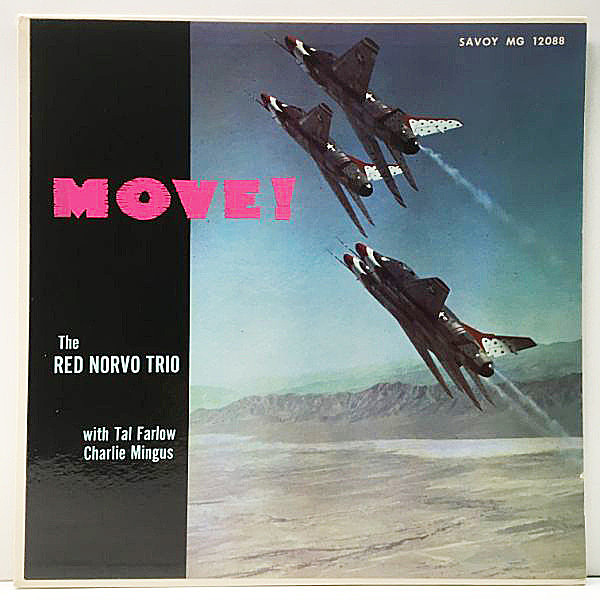 レコードメイン画像：美品!! MONO 手書きRVG コーティング仕様 RED NORVO TRIO Move! (Savoy MG 12088) Tal Farlow, Charlie Mingus 独創性に溢れた変則トリオ