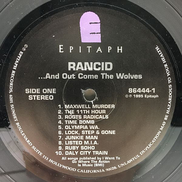 RANCID / And Out Come The Wolves (LP) / Epitaph | WAXPEND