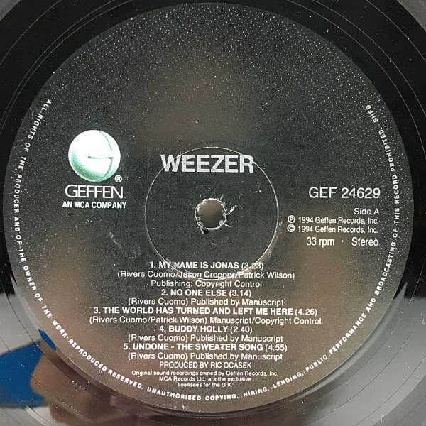 weezer オリジナル ファーストプレス 初版 レコード | alamiah.edu.sa