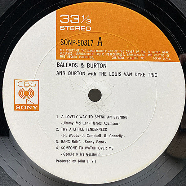 ANN BURTON / LOUIS VAN DYKE / Ballads & Burton (LP) / CBS