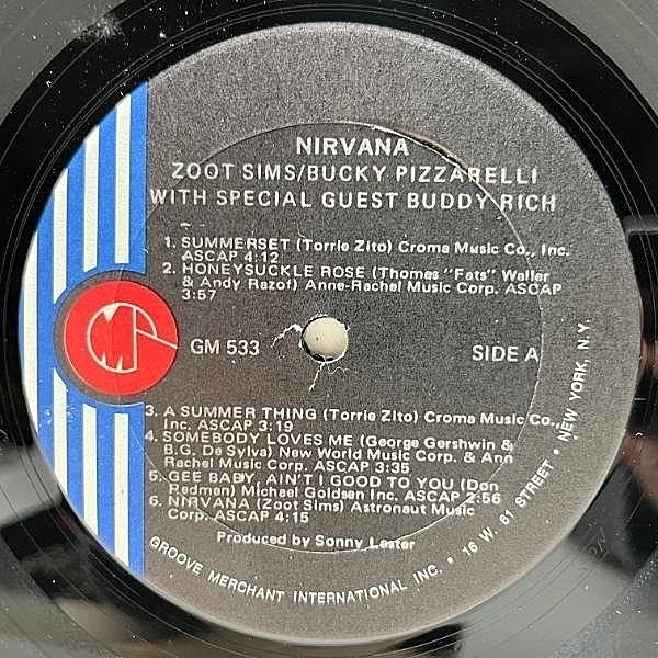 ZOOT SIMS / BUCKY PIZZARELLI / Nirvana (LP) / Groove
