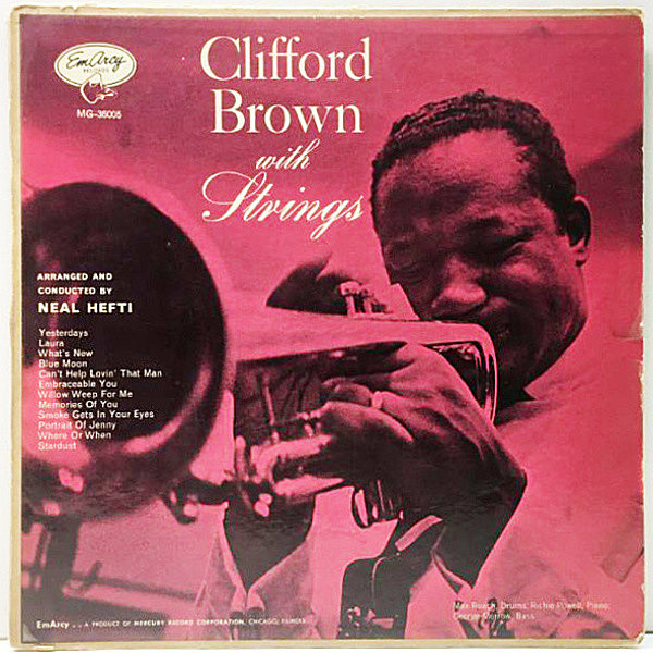 レコードメイン画像：【YMG, ブルーバック青刷, 小ドラ, 深溝】準オリジナル CLIFFORD BROWN With Strings (EmArcy MG-36005) US 初期プレス MONO モノラル Lp