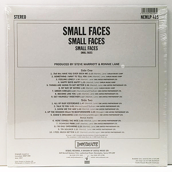 SMALL FACES / Same (LP) / Sequel | WAXPEND RECORDS