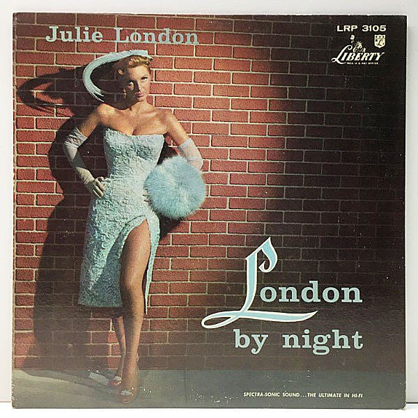 レコードメイン画像：極美盤!! MONO 初版リング・ターコイズ 深溝 USオリジナル JULIE LONDON By Night ('58 Liberty) インティメイトでジャジーなバラード集