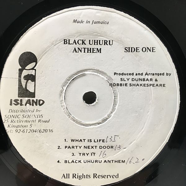 BLACK UHURU / Anthem (LP) / Island | WAXPEND RECORDS