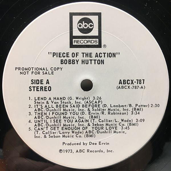 BOBBY HUTTON / Piece Of The Action (LP) / ABC | WAXPEND RECORDS