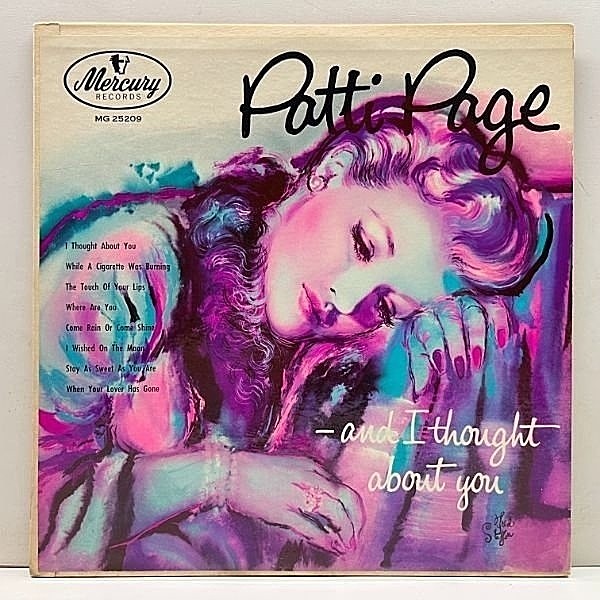 レコードメイン画像：レアな美品!! 10'' YMGスタンパー US 完全オリジナル PATTI PAGE And I Thought About You ('55 Mercury) パティ・ペイジ 初期の貴重盤