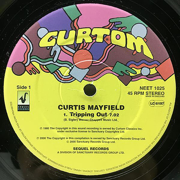 レコードメイン画像：【12''フォーマットの45回転は本プレスのみ】極美品 CURTIS MAYFIELD Tripping Out カーティス・メイフィールド屈指の名曲！UKオンリー