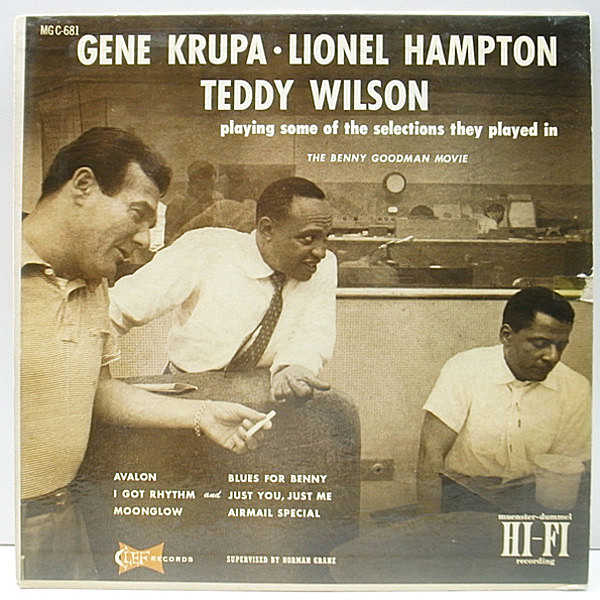 レコードメイン画像：1st Clef USオリジナル GENE KRUPA, LIONEL HAMPTON, TEDDY WILSON Playing Some Of The Selections They Played In The Benny Goodman