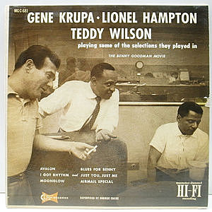 レコード画像：GENE KRUPA / LIONEL HAMPTON / TEDDY WILSON / Playing Some Of The Selections They Played In The Benny Goodman Movie