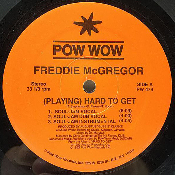 レコードメイン画像：【R&B～REGGAE極上スロウ・ジャム】USオリジナル FREDDIE MCGREGOR [Playing] Hard To Get ('93 Pow Wow) 8Ver.収録 12インチ