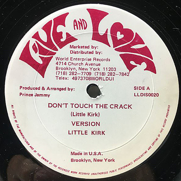 レコードメイン画像：良好盤!! 12'' USプレス LITTLE KIRK Don't Touch The Crack / LADY JUNE Tell The Police Fe True (Live And Love) Roots Reggae ルーツ