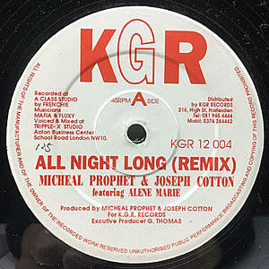 レコード画像：MICHAEL PROPHET / JOSEPH COTTON / ALENE MARIE / All Night Long (Remix)