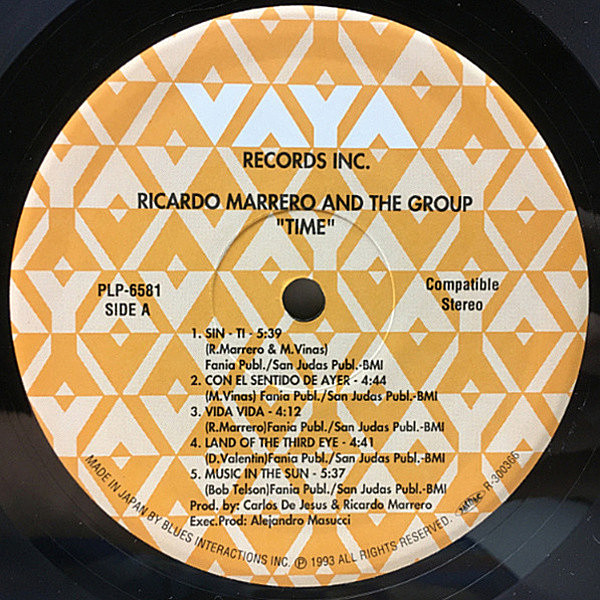 RICARDO MARRERO / Time (LP) / Vaya | WAXPEND RECORDS