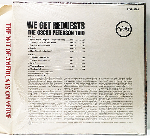 OSCAR PETERSON / We Get Requests (LP) / Verve | WAXPEND RECORDS