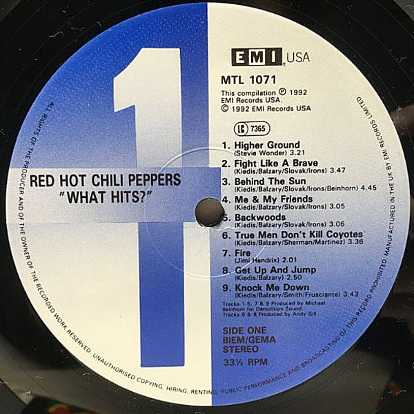 RED HOT CHILI PEPPERS / What Hits!? (LP) / EMI | WAXPEND RECORDS