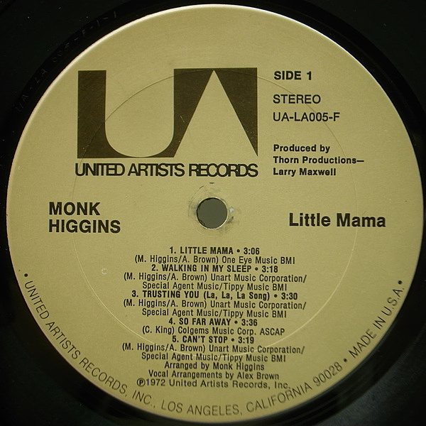 MONK HIGGINS / Little Mama (LP) / United Artists | WAXPEND