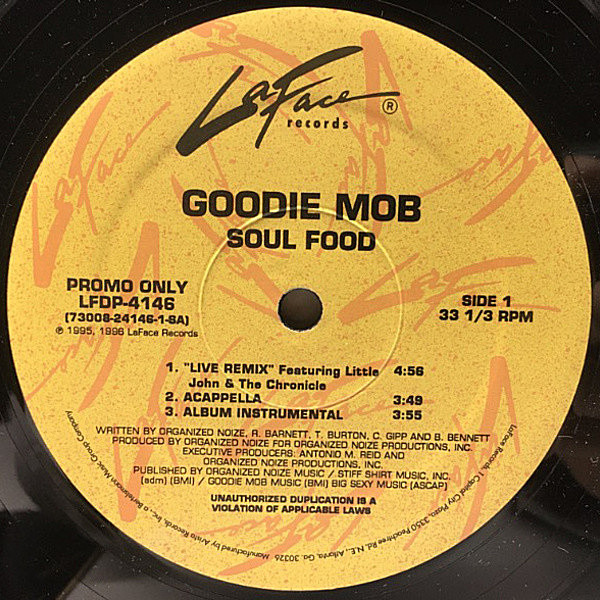 レコードメイン画像：【ダーティ・サウス・パイオニア】Crazyhouze Remix含む プロモ 12インチ GOODIE MOB Soul Food ('96 LaFace) SOUTH CLASSIC Hip Hop