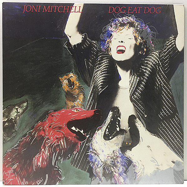 レコードメイン画像：Cut無し!極美品! USオリジナル JONI MITCHELL Dog Eat Dog ('85 Geffen) Michael McDonald, James Taylor, Wayne Shorter ほか 豪華面子!!